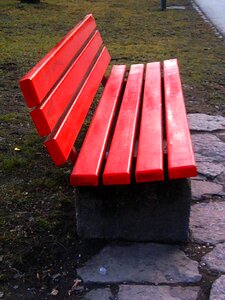 Park seating furniture red