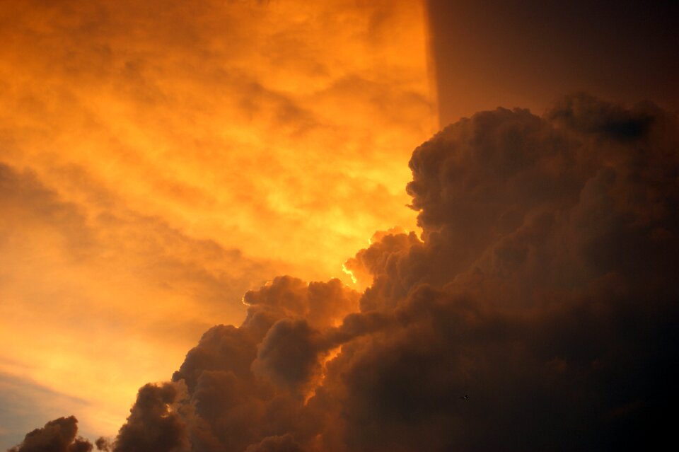 Clouds sunset aircraft