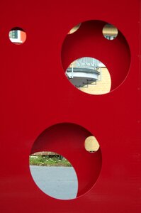 Circle red metal