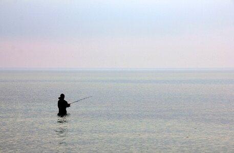 Angler fishing wide photo