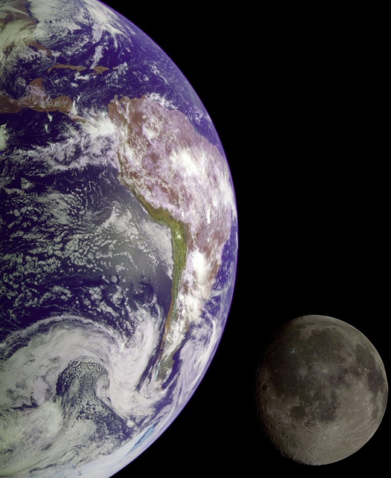 Moon earth and moon planet