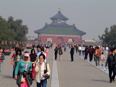 Tourists beijing forbidden city photo