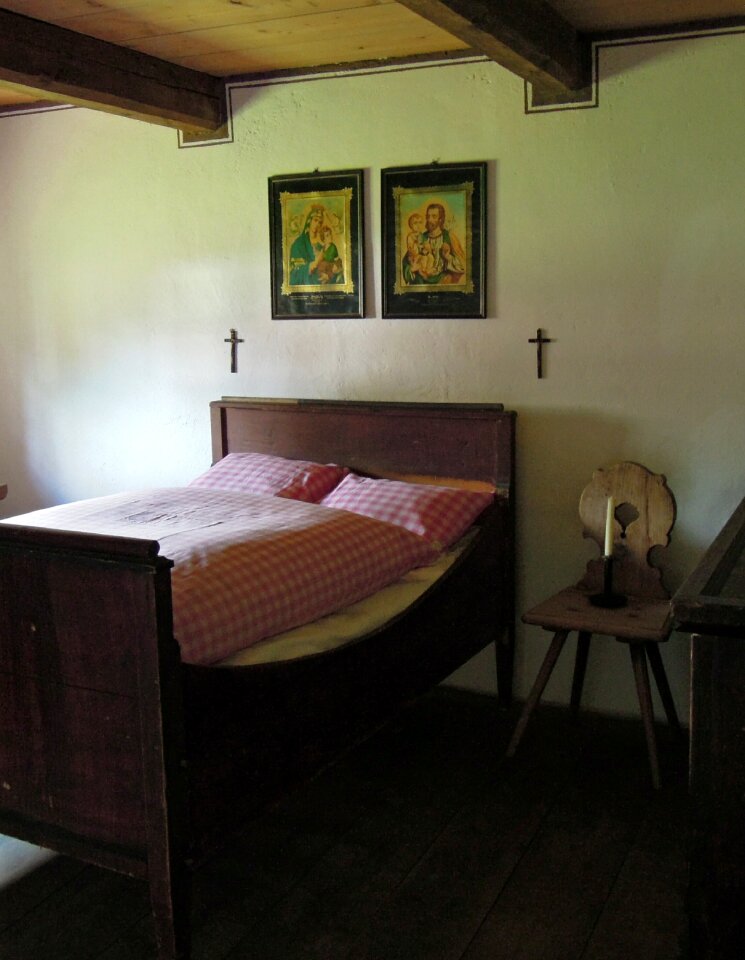 Bedstead wooden bed antique