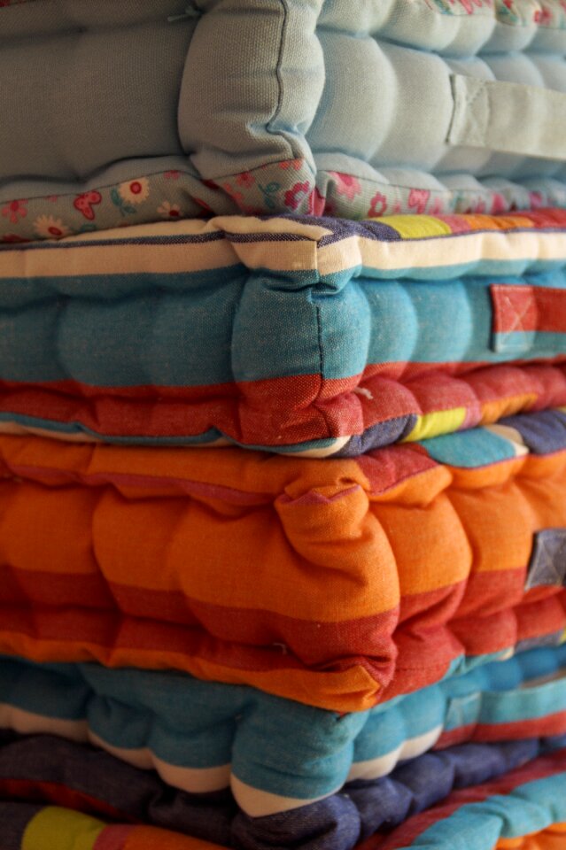 Seat cushions upholstery close up