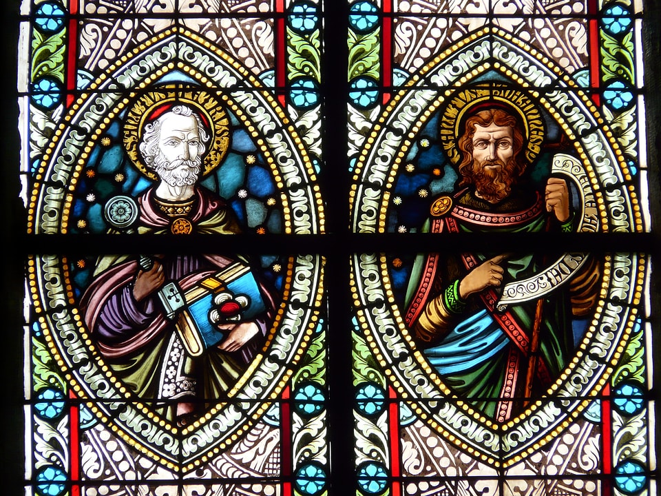 Colorful glass church faith