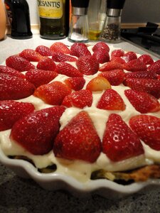 Close strawberry cake