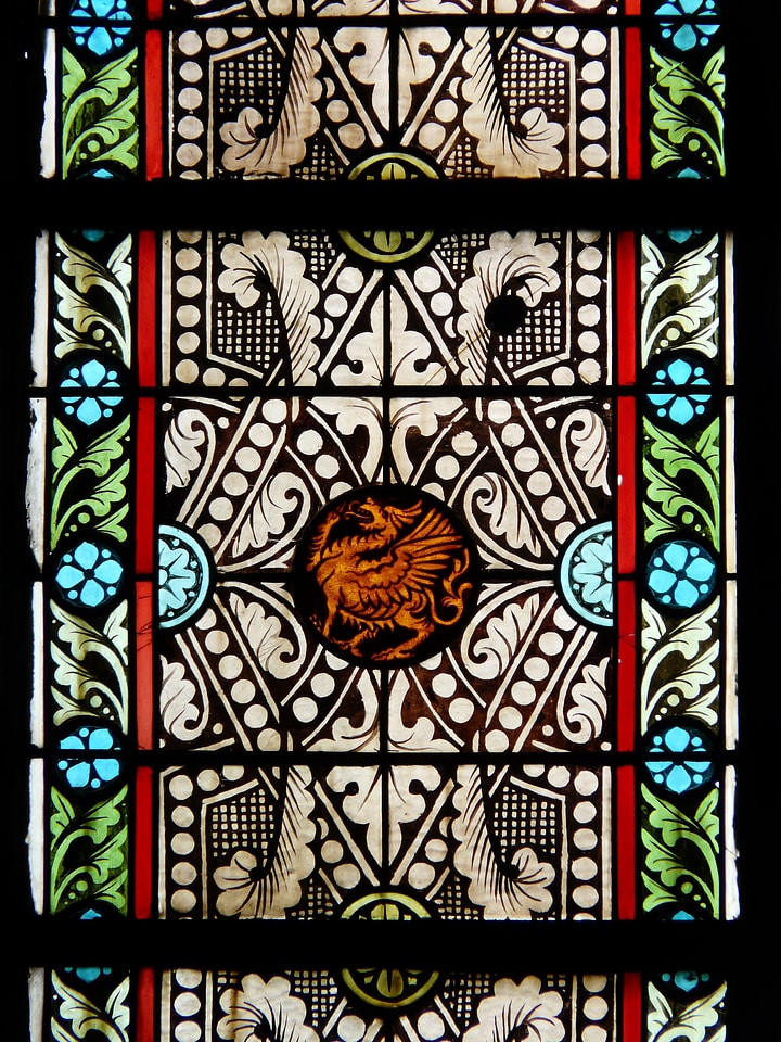 Colorful glass church faith