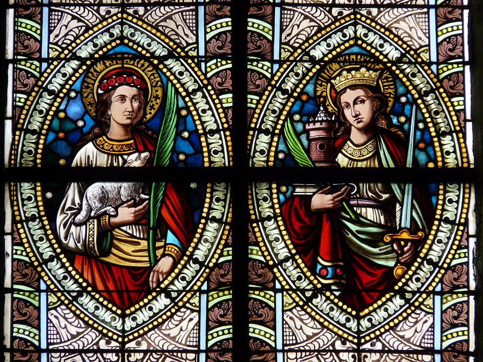 Colorful glass church faith