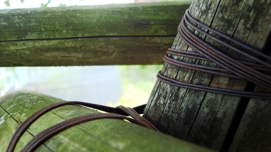 Green metal pole