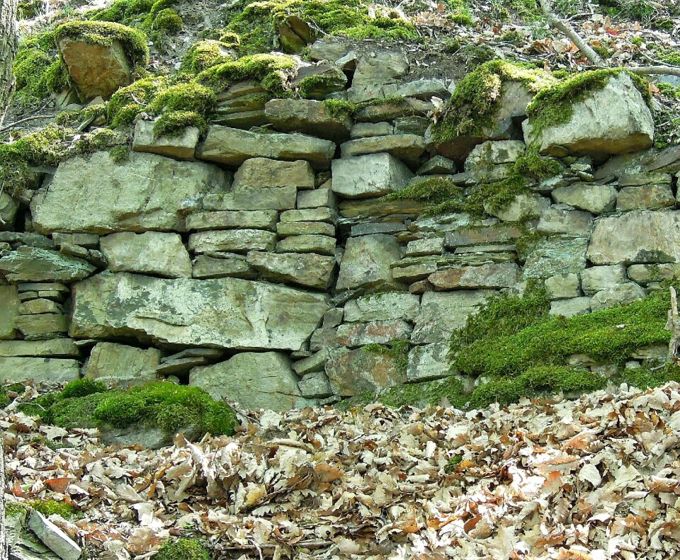 Stone wall old quarry stone