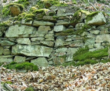Stone wall old quarry stone