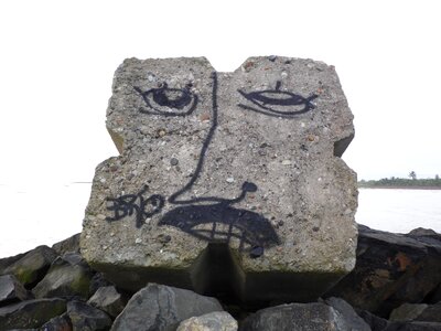 Vandalism beach lighthouse