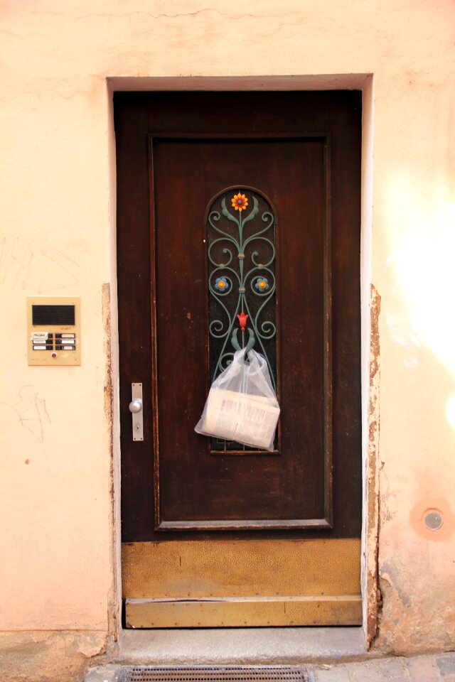 Front door decor newspaper