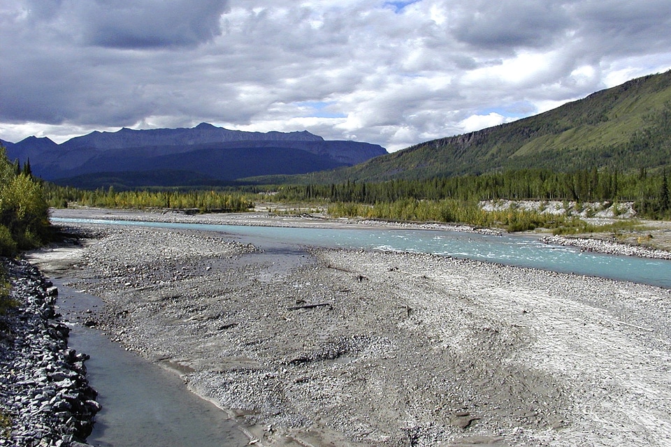Nature river bed sediments