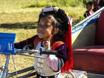 Young girl smile thai seek photo