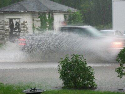 Rain falling pouring