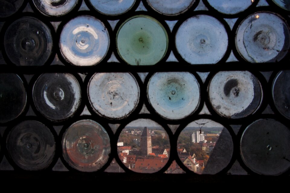 Slug glass round glass greenish