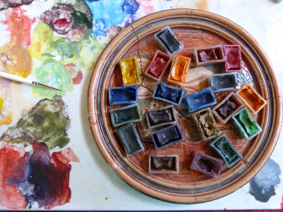Colorful art watercolour painting