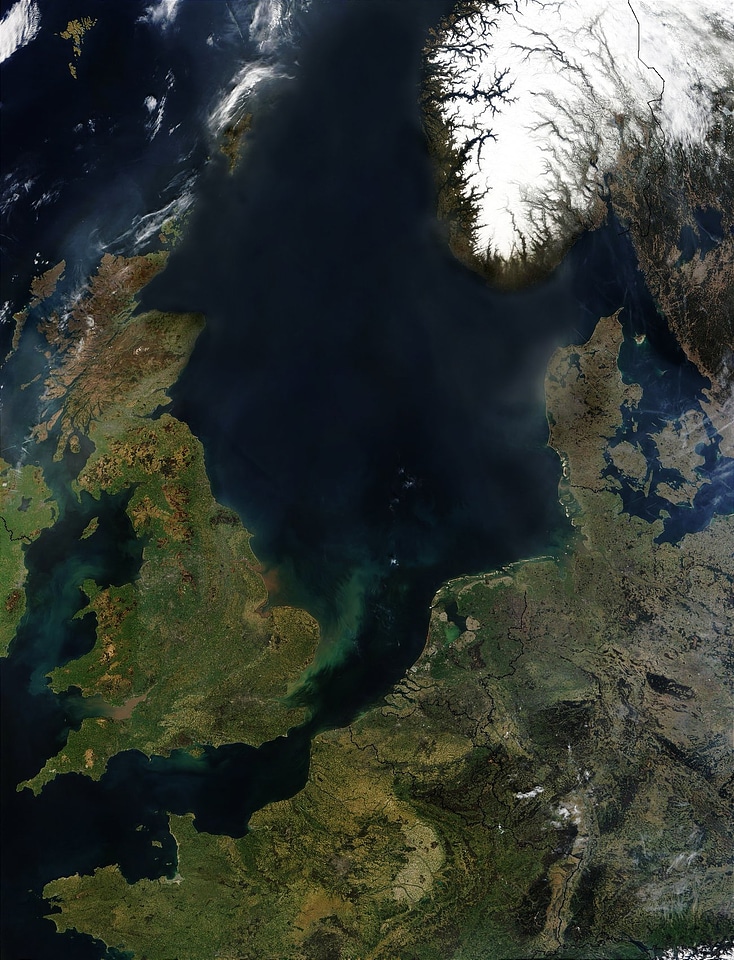 Europe aerial view satellite image