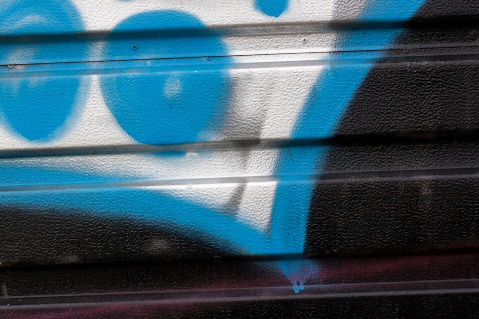 City sheet metal wall facade