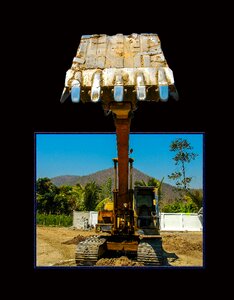 Excavators backhoe bucket frame