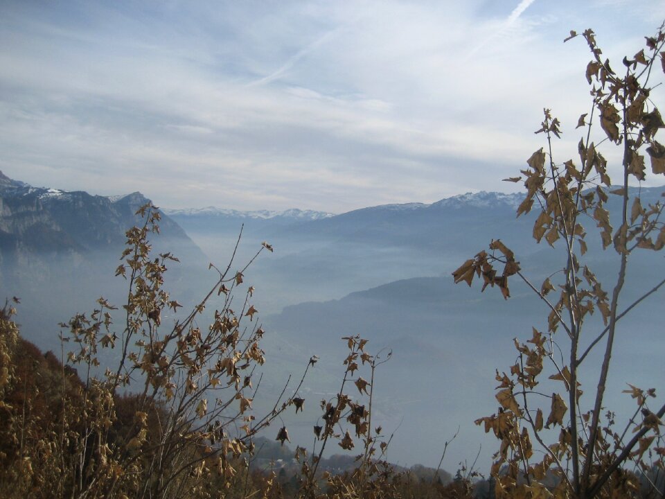 Mountains fog autumn