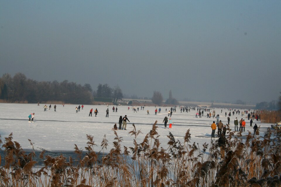 Landscape ice skating netherlands