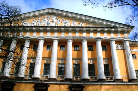 Architecture pediment frieze photo