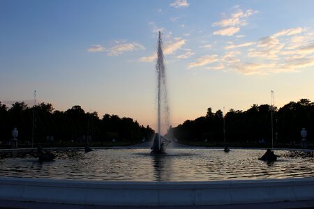 Water fountain evening park photo