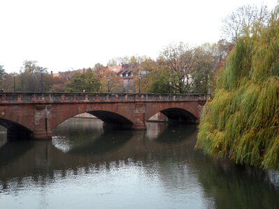 Bridge autumn river photo