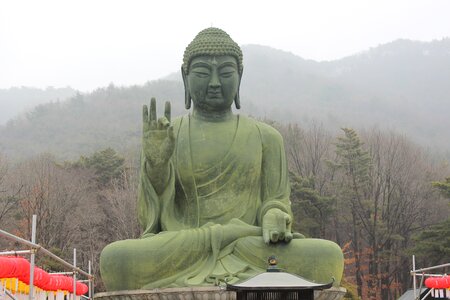 Bronze amitabha statue cheonan taejo mountain photo