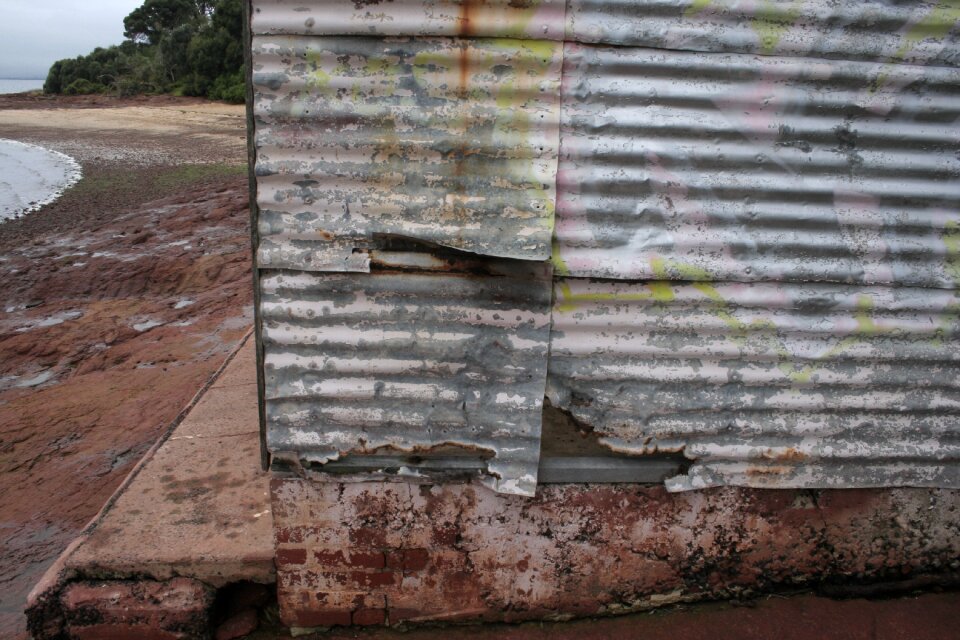 Rusted bricks weathered