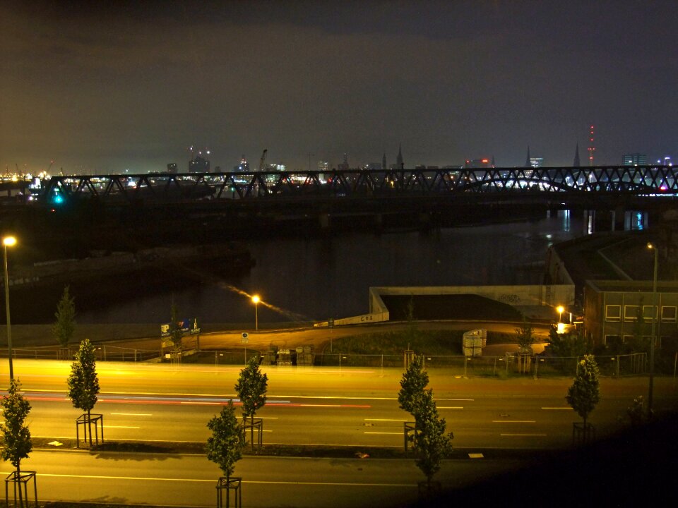 Germany elbe bridge night