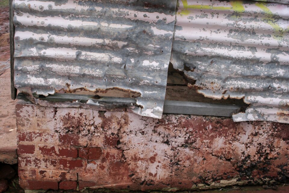 Rusted bricks weathered