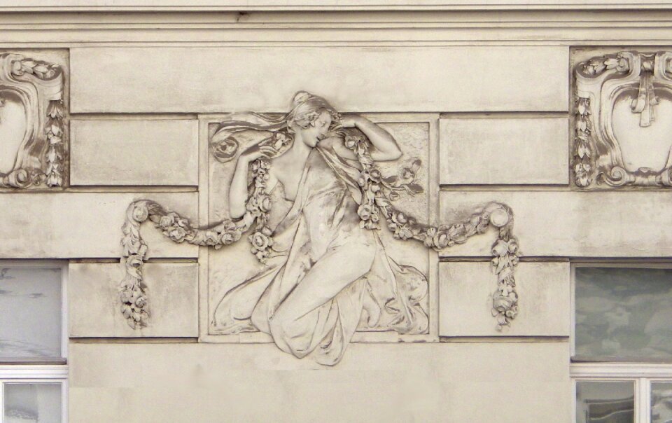 Art nouveau vienna stucco