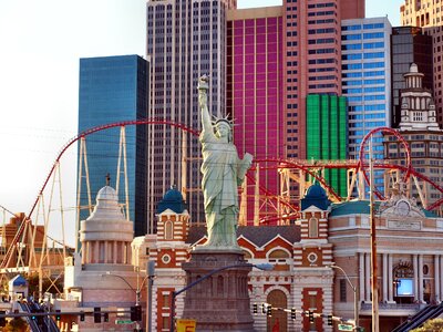 Neon sign places of interest statue of liberty photo