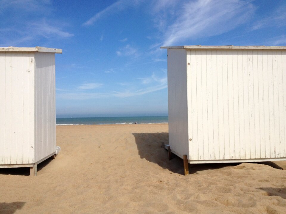 Beach cabins holiday sea