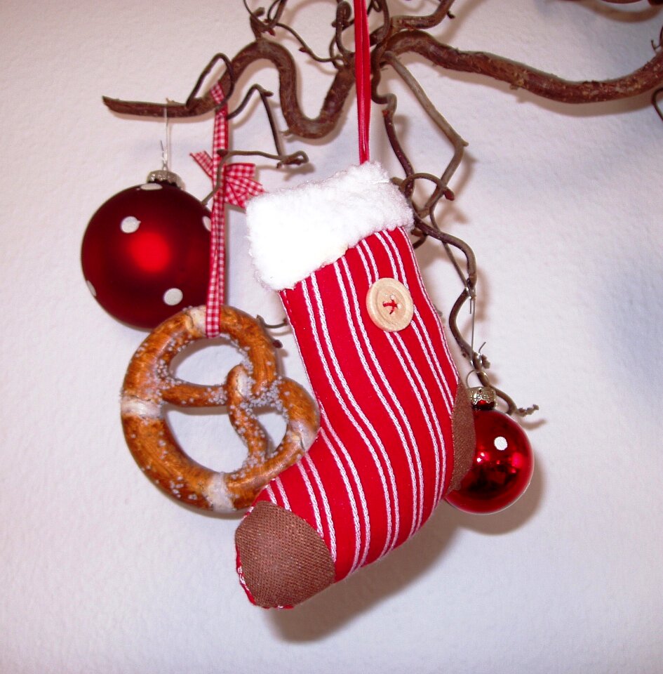 Christmas bauble red white