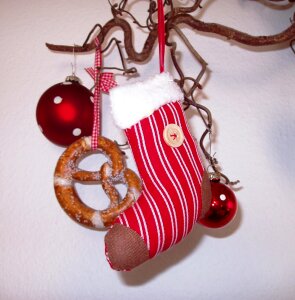 Christmas bauble red white