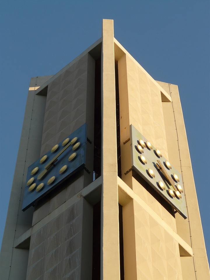 Church clock time indicating building