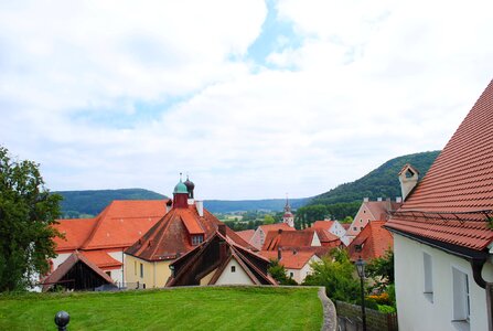 Middle ages historical city view photo