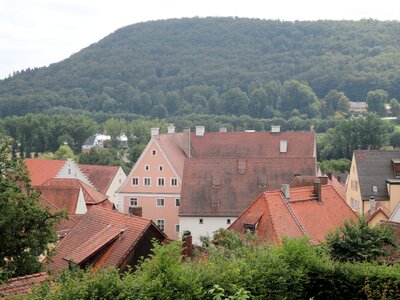 Middle ages historical city view photo