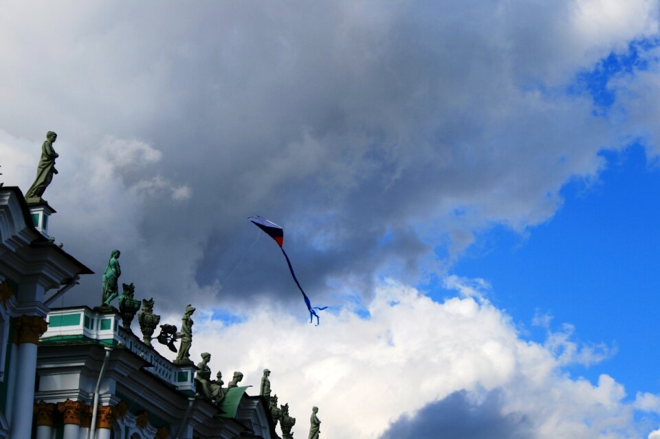 Kite flying colors of russian flag