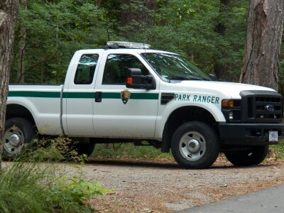 Parks ranger pickup truck