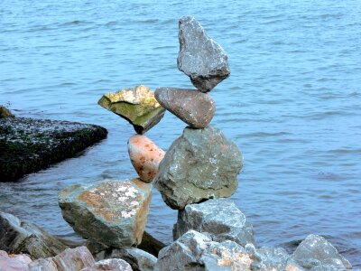 Precarious stones pile