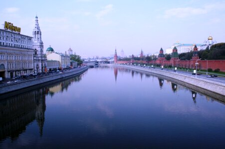 Embankment shiny kremlin wall right photo