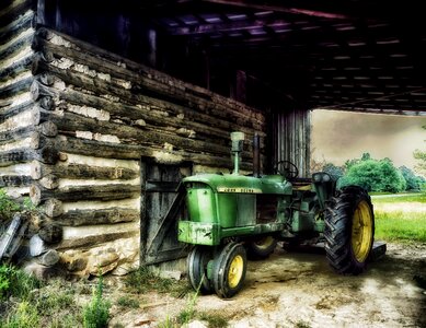 Tractor barn logs photo