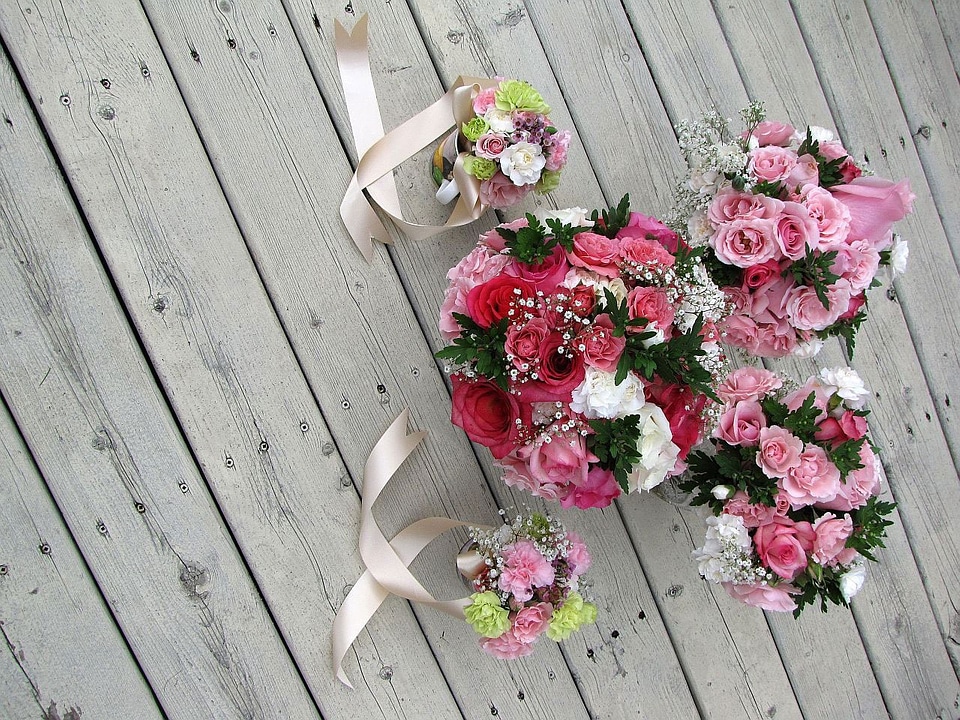 Marriage bridesmaid flowers photo