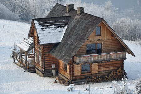 Winter snow mountains photo