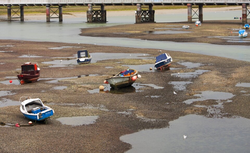 Fishing boats river river bed